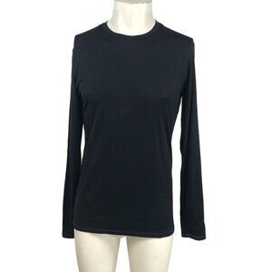 ICEBREAKER - MEN'S MEDIUM -BLACK LONG SLEEVE CREW NECK MERINO T-SHIRT